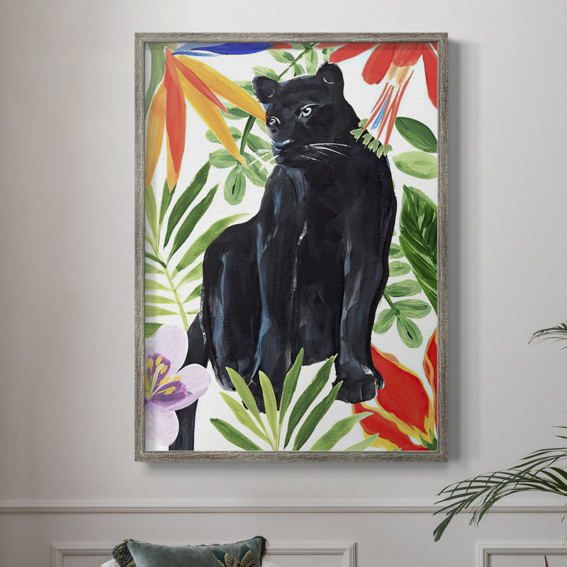 Panther's Paradise I, reproduction encadrée - bois massif