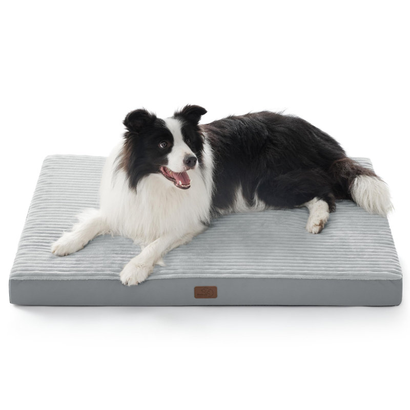 Lit pour chien ComfyFleece Cosy Crate, Très grand (H 3,3 po x l 41 po x P 27 po), Gris pastel