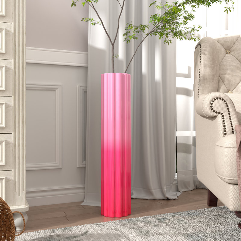 Vase de plancher en céramique Galnuet, Rose clair / rose