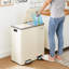 Steel Step On Multi-Compartment Rubbish & Recycling Bin - 60L-111029661