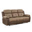 Canapé inclinable double moelleux en microfibre brun