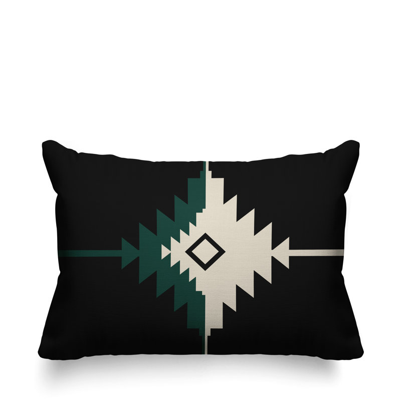 Coussin décoratif intérieur / extérieur Askii Southwestern, Émeraude