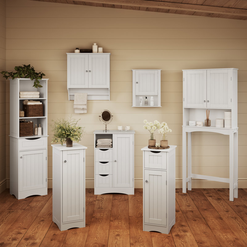 RiverRidge Ashland Single Door Bathroom and Laundry Wall Mount Storage Medicine Cabinet, White