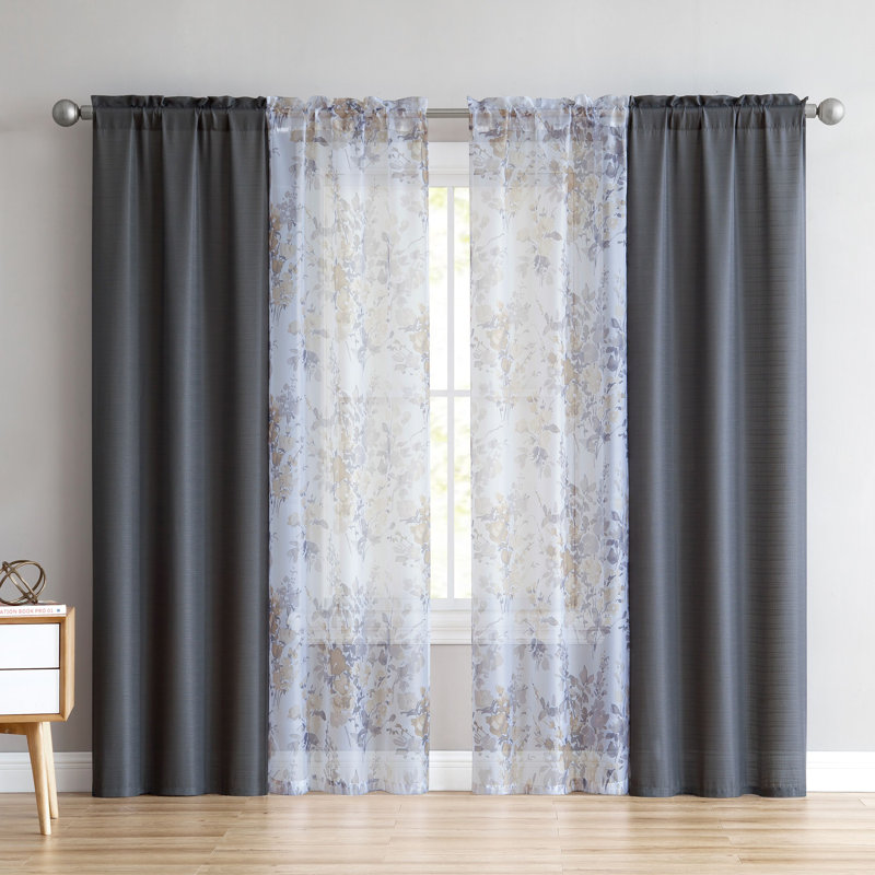 Panneaux de rideaux transparents avec passe-tringle Odriscoll