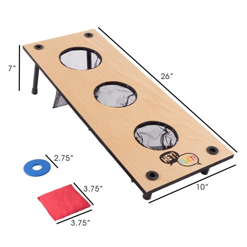 2-in-1 Washers Game and Bean Bag Toss Set - Outdoor Classic Wooden Game for Backyard and Tailgate