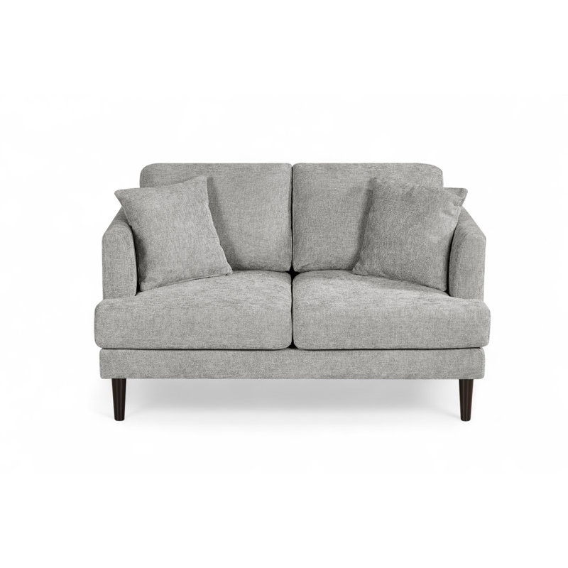Trilby 140Cm Recessed Arm Sofa, Grey Chenille