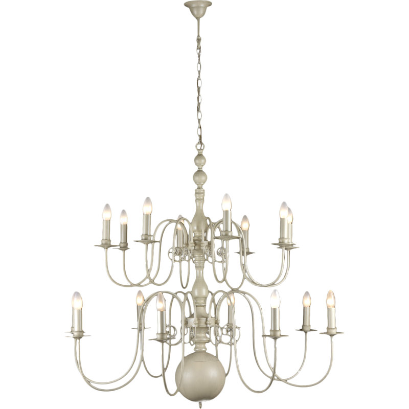 Aubervilliers 16 - Light Candle Style Chandelier, Beach Ivory