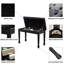 Duo banc de piano avec rangement, tabouret de piano en bois avec coussin rembourré imperméable, noir-370211723