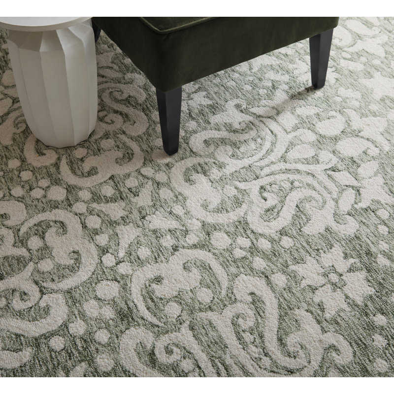 Belfort Traditional Floral & Botanical Ivory Area Rug, Rectangle 10' x 14'