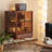 Nut-brown Solid Wood+Tempered Glass+Stainless Steel Display Cases