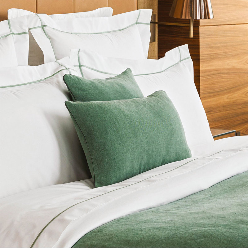 PIGMENT Linen Pillow Cover & Insert, Teal, Rectangle 13"H x 22"W