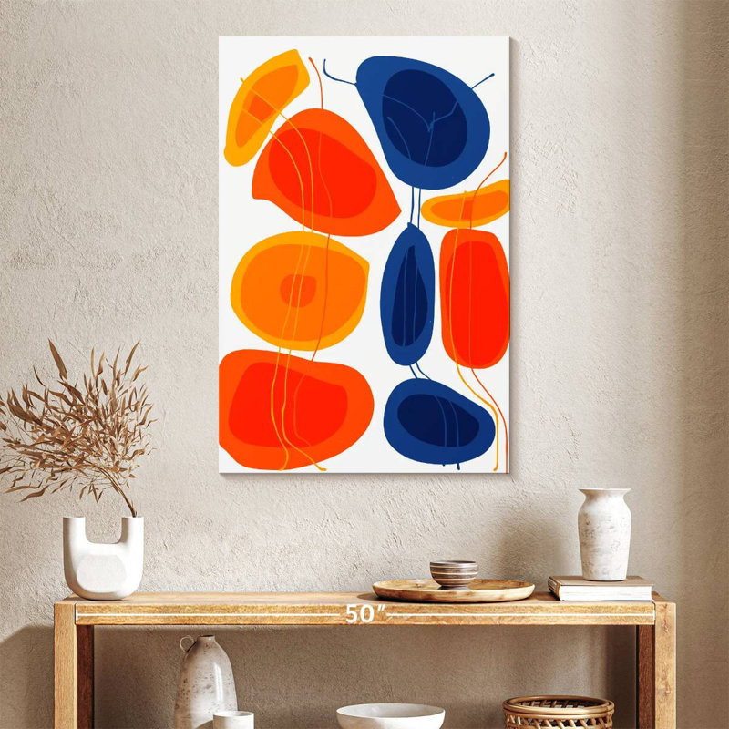 Avery Orange Blue Shapes Abstract, 39" H x 26" W