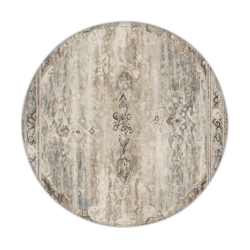 Antique Whispers Indoor And Outdoor Area Rug, Round 5'