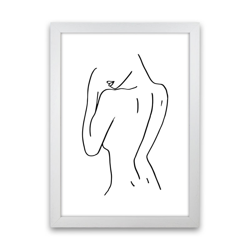 Female Back Pose - Print, White Frame, 88cm H x 64cm W x 3cm D