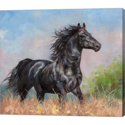 " Black Horse " by David Stribbling Painting Print