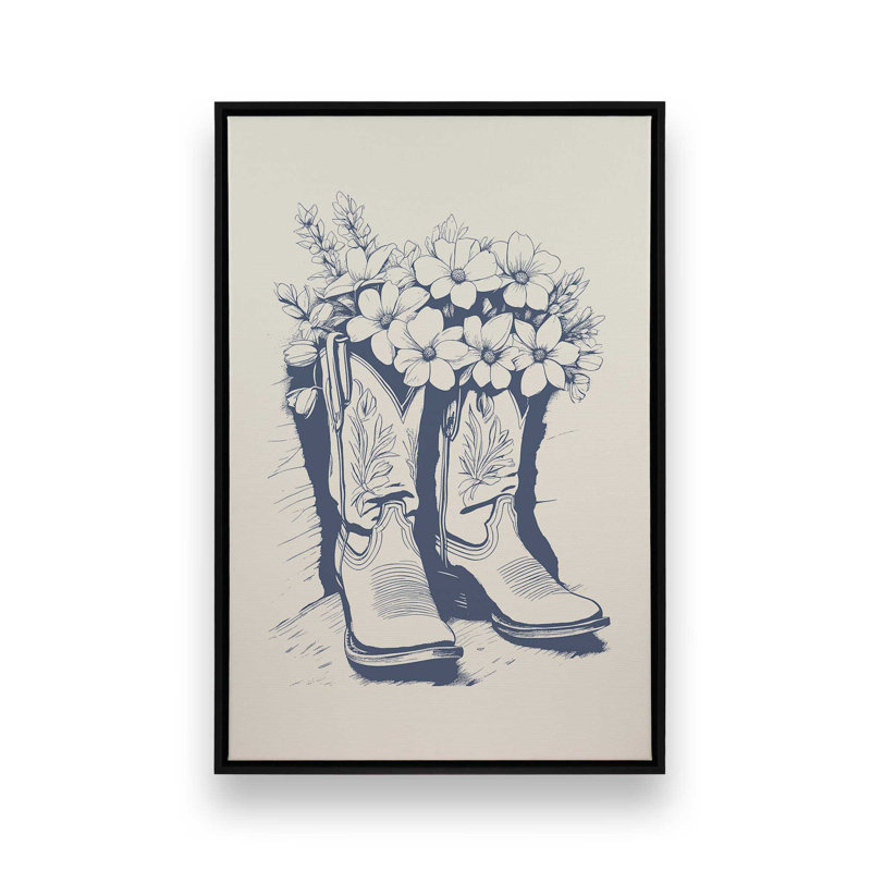 Impression sur toile bleu marine, H 18,75 po x l 12,75 po, Noir satiné