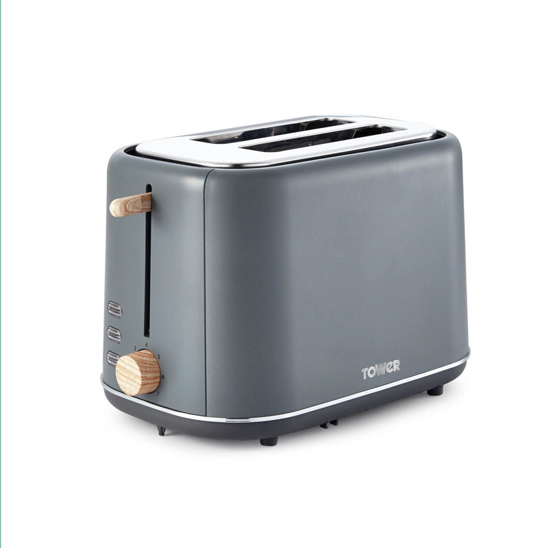 Tower Scandi 2-Slice Toaster with Adjustable Browning Control, 7 Toasting Functions, Cancel, Defrost and Reheating Settings, Stylish Scandinavian Design, 800 W