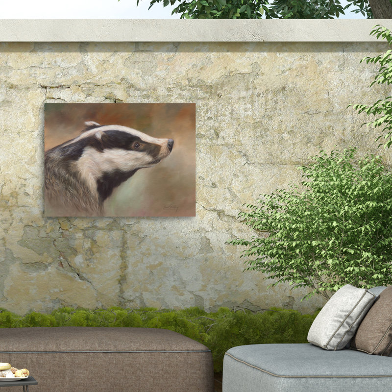 Toile d'extérieur David Stribble Badger Study, H 14 po x l 19 po