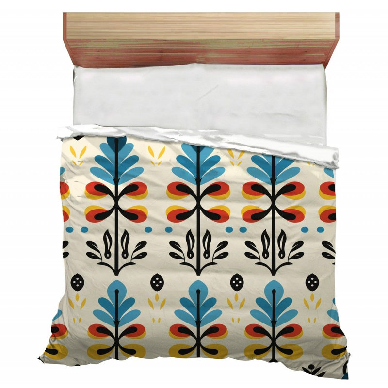 Trendy Floral Plush Microfiber / Polyester Comforter, King Comforter