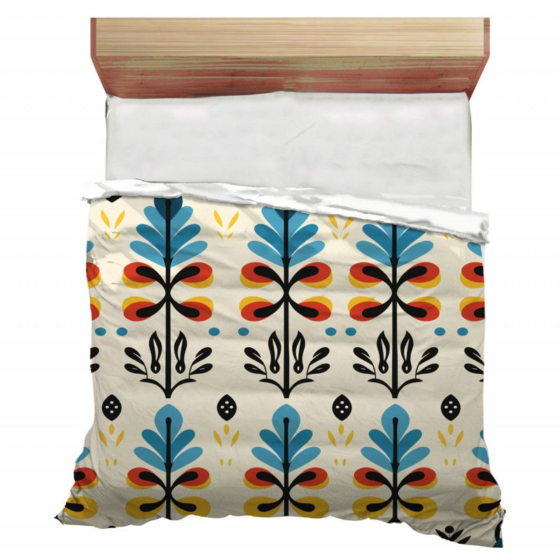 Trendy Floral Plush Microfiber / Polyester Comforter, Queen Comforter
