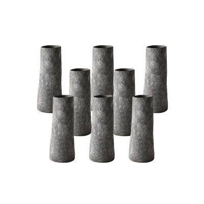  Vase en céramique texturé gris pierre, vase à fleurs minimaliste moderne, vases décoratifs pour table, tablette ou manteau de cheminée, 4,5 po de diamètre et 11 po de hauteur, paquet de 8