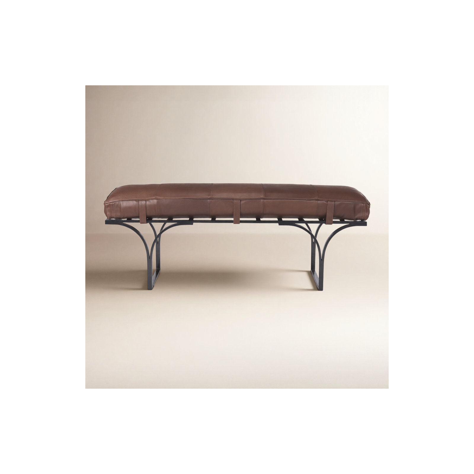 Magnolia Bench, Cocoa Genuine Leather