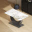 Table de salle à manger rectangulaire moderne en pierre frittée avec base piédestal-551525556-551525553