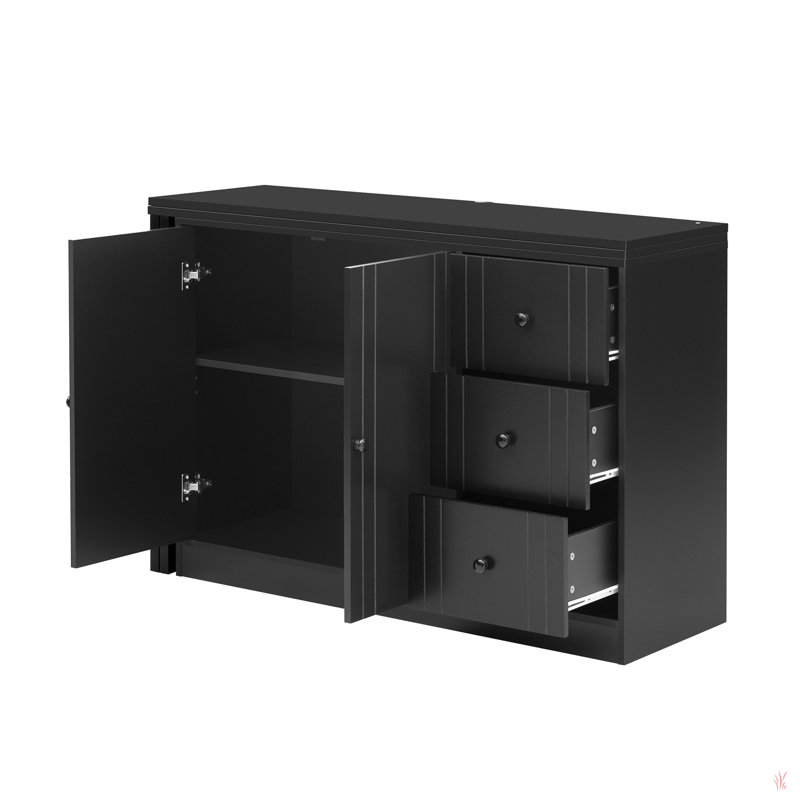 Innovative Sideboard That Effortlessly Converts Into A Dining Table And Adjustable Pull-Out Top For Flexible Use,Suitable For Study,Entrance And Living Room