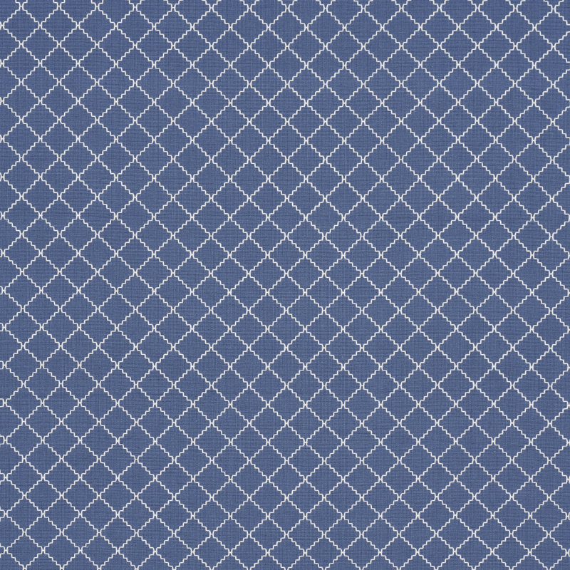Tissu en treillis Schumacher x Mark D. Sikes Maggie, Cobalt