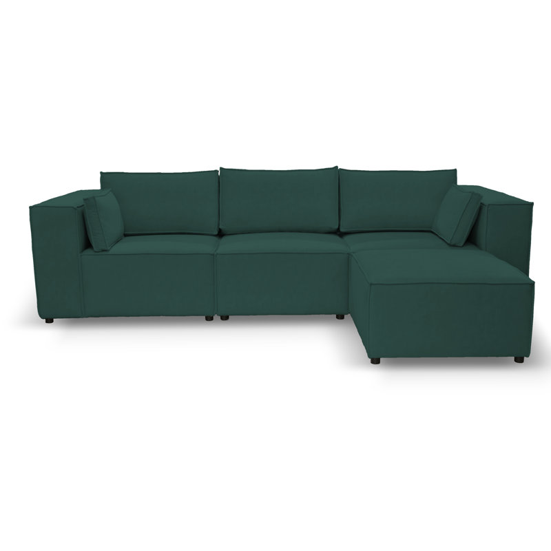 Narvelle 4 Seater Corner Sofa , Light Green, Right Hand Facing