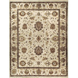 Hand Knotted Wool Oriental Area Rug in Brown/Ivory