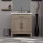 Meuble-lavabo simple, comptoir en marbre de Carrare et miroir