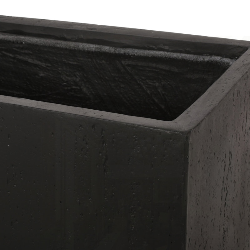 JARDINIER CARRÉ EXTÉRIEUR, H 18 po x l 35,25 po x P 18 po, Noir