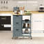 Chariot roulant pour îlot de cuisine, chariot de service de bar, chariot compact sur roulettes avec plateau en bois, tablettes et tiroirs-133412830