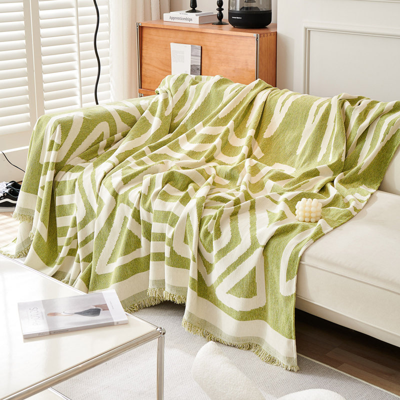Housse pour canapé modulaire Boho Chenille, Vert, H 71 po x l 118 po x P 0,1 po
