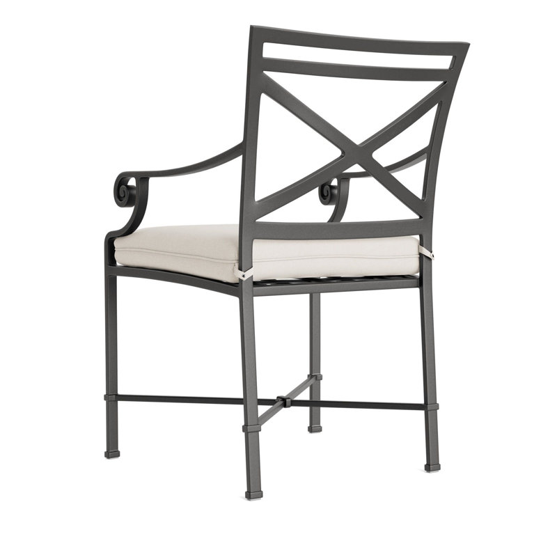 Venetian Outdoor Lounge Chair, Fusion Natural, Textured Pewter