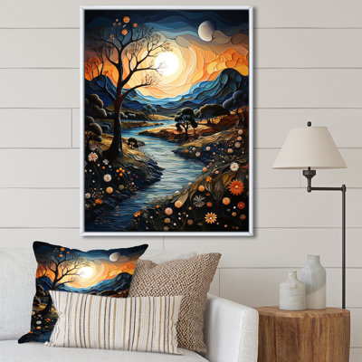 Coucher de soleil fantaisiste sur une impression sur toile