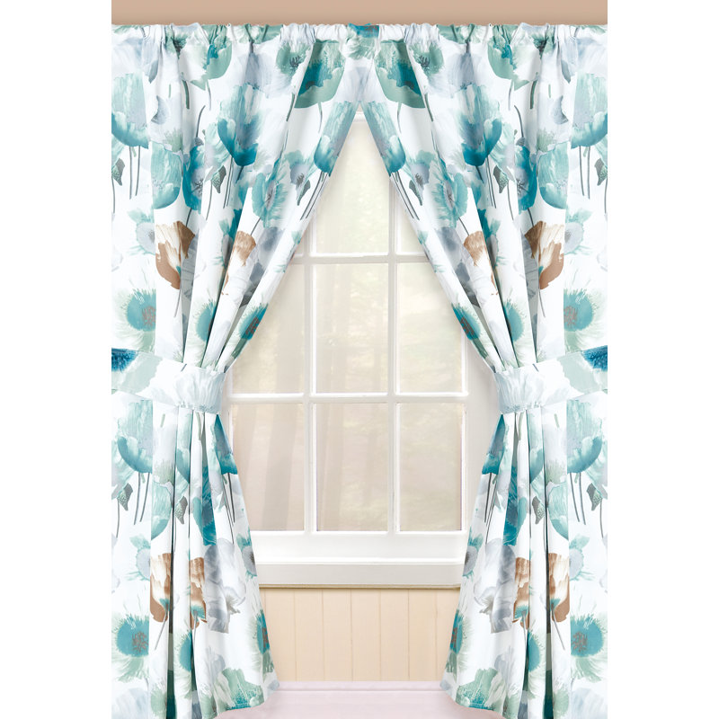 Caldecote Room Darkening Curtain Pair, Aqua