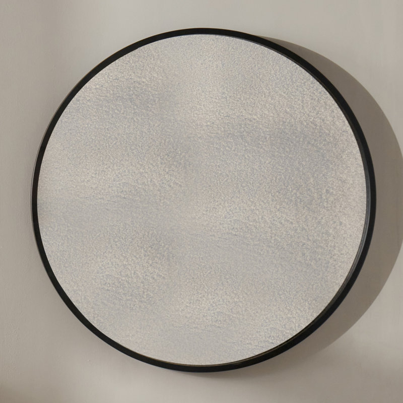 Karlie Flat Mirror, Matt Black/Foxed Glass