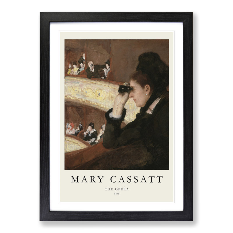 In the Loge by Mary Cassatt - Picture Frame Painting, 36cm H x 27cm W x 2cm D, Black Framed