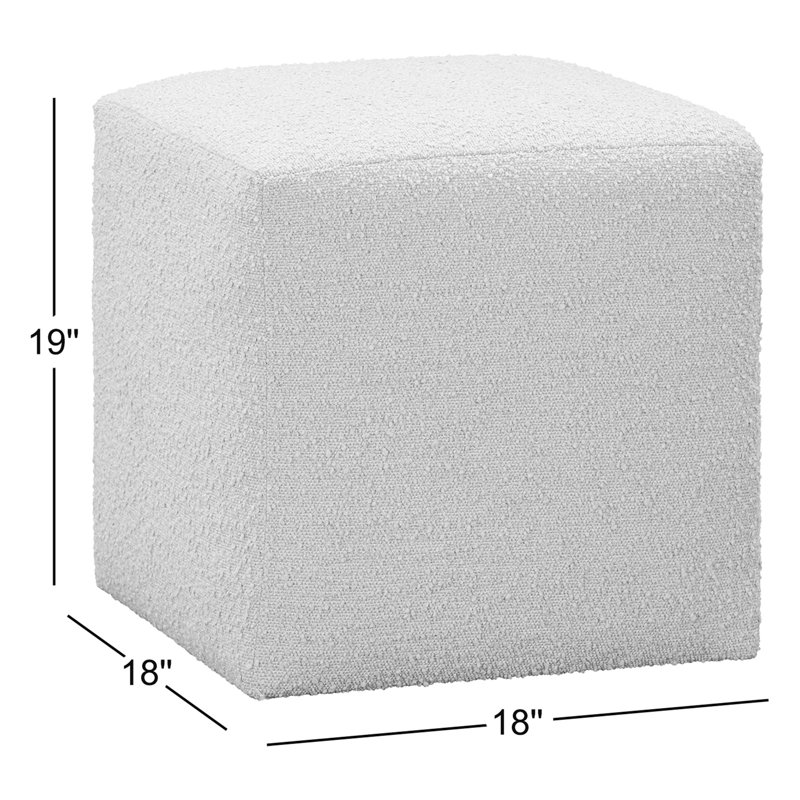 Estella Morenci Fully Upholstered Dining Ottoman, Dune Bouclé