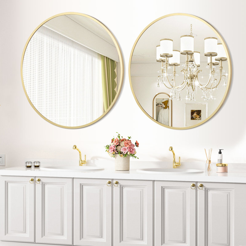 Miroir de salle de bain Modern, Doré, 20 po x 20 po