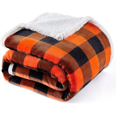 Jeté d'Halloween taille double automne récolte d'automne moelleux sherpa pelucheux moelleux doux flanelle jeté en microfibre pour canapé lit canapé décoration d'Halloween