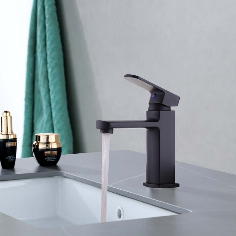 Derengge Singel Hole Bathroom Sink Faucet, Matte Black