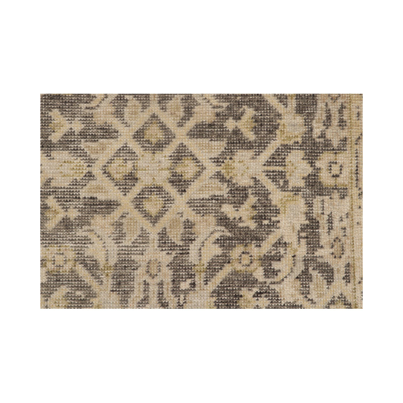 Distressed Homage Hand Knotted Wool Geometric Area Rug, Runner 3' x 8'