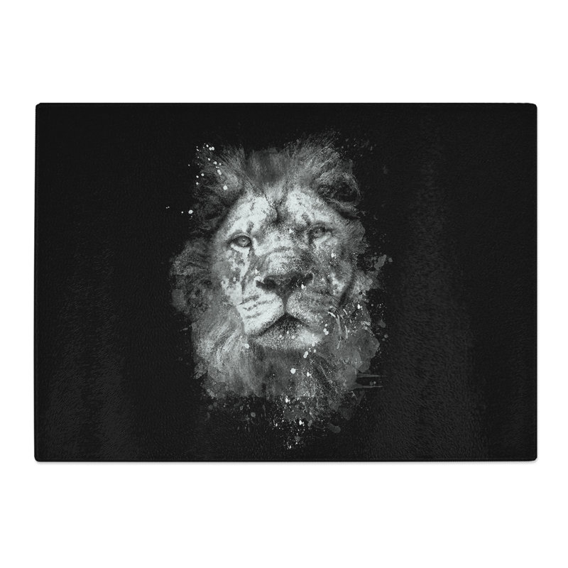 Tempered Glass the Proud Lion Chopping Board, 28.5 cm x 39 cm