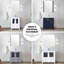 Bleu marine 36 po Meuble-lavabo large pour salle de bain avec armoire latérale, surface en céramique blanche, miroir 22 et tiroirs intérieurs à fermeture en douceur, plateau supérieur, 1 armoire et 5 espaces de rangement, surface à gratter-1196546481
