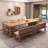 Brown Rectangular Solid Wood with 3 drawers desk-1945057063