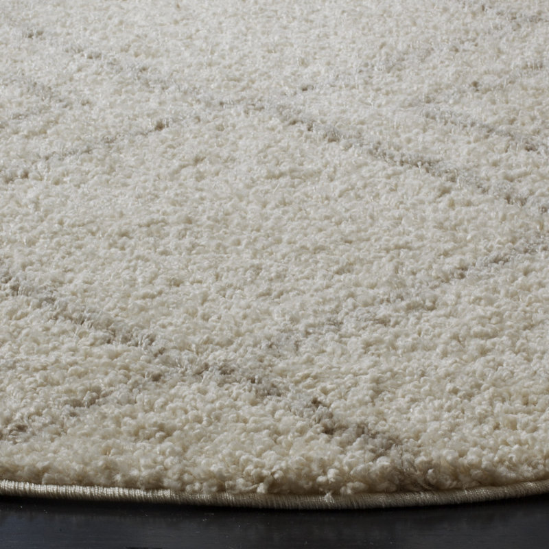 Tapis géométrique Develin Performance, Rond 8 pi, Ivory/Beige