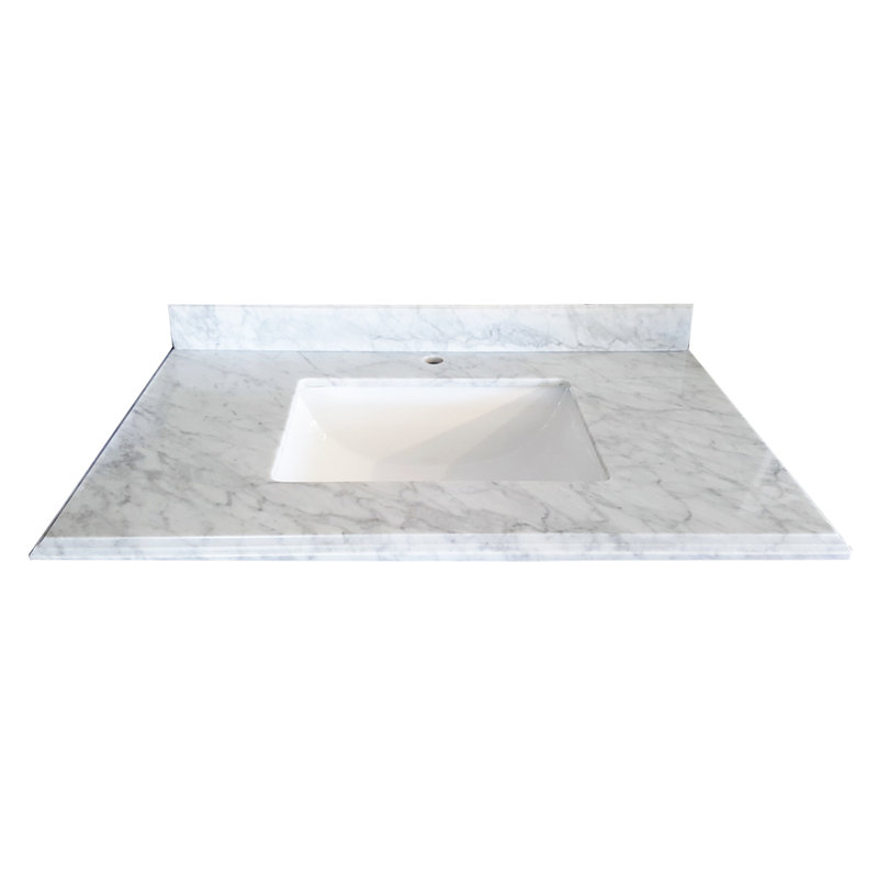 Dessus de meuble-lavabo simple de 36" Wimbledon, Carrera blanche
